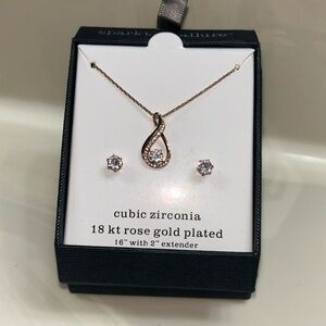 Rose gold Necklace and earring jewelry set! ✨ Brand new!